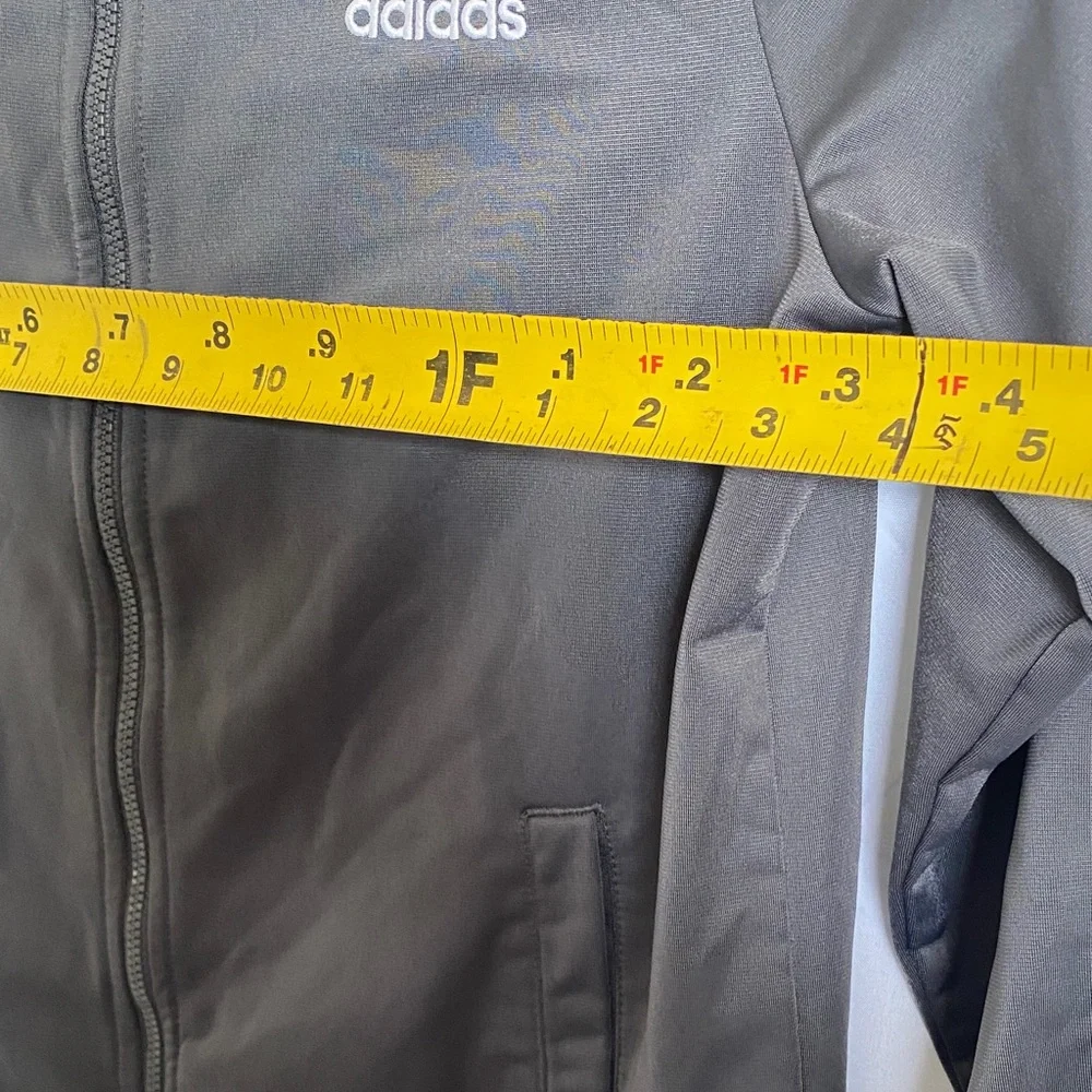 Adidas  grey and white full-zip track jacket Boys size medium 10/12